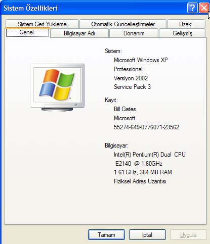 Windows XP Service Pack 3 Turkish